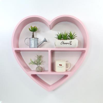 China New Product Classic/Postmodern Pink Latest Wall Shelf Bedroom Decoration Collection Plastic Rack for sale