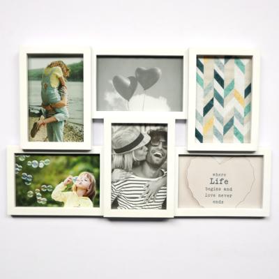 China YC Plastic Most Popular 6 Frame Wall Mounted Home Art Plastic Photo Frame for sale