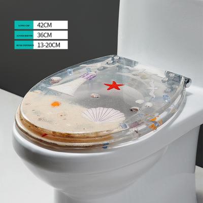 China Simple and modern minimalist resin quick release slowdown starlight series thickened toilet seat for sale