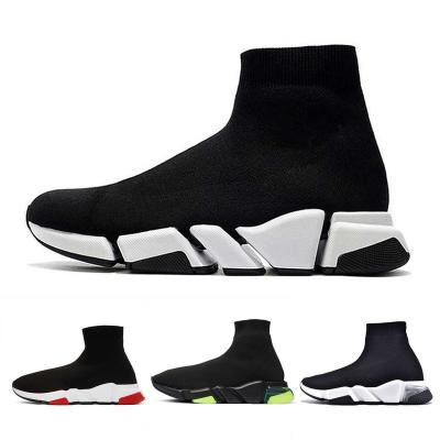 China Cushioning Design Sneakers Speed ​​Running Trainer Shoe 2.0 1.0 Black White Graffiti Socks Luxury Trainers Triple Women Men Knit Boots Ankle for sale