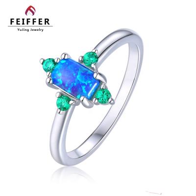 China CLASSIC Custom Opal Jewelry Rings Fashion 925 Silver Blue Opal Jewelry for sale