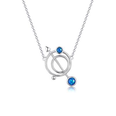 China Fashionable Promotional Gift 925 Universe Jewelry Silver Synthetic Opal Necklaces for sale