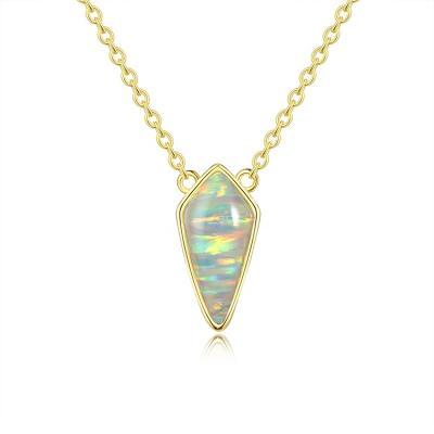 China Creative White Opal Necklace Fashion 925 Sterling Silver Irregular Shape CLASSIC Necklace Jewelry For Girl Wholesale for sale