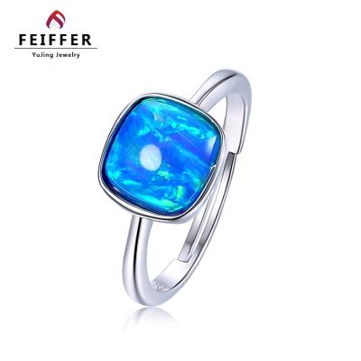 China 925 Classic CLASSICS Engagement Ring Silver Synthetic Opal Jewelry for sale