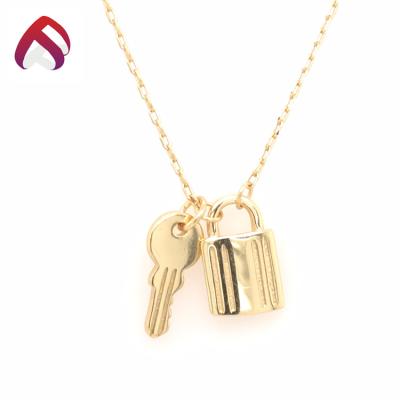 China New Vintage Fire Key Lock Pendant Necklace For Women Fashion Jewelry for sale