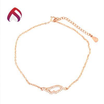 China Fashionable Wholesale Jewelry Rose Gold Plated Cute Charm Chain Bracelet for sale