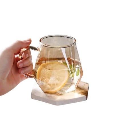 China Minimalist Amber Glass Jug Set Drinking Tilted Elegant Transparent High Quality Home Lovely Large Cool Wine Drinking Glasses for sale