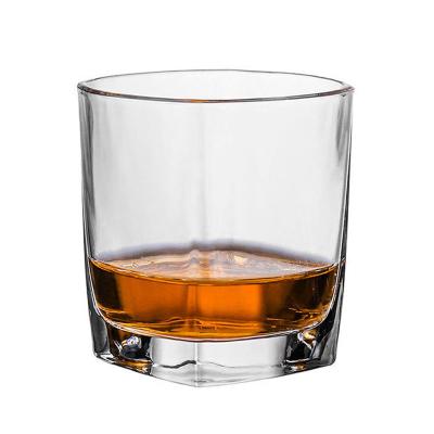 China Wholesale Round Whiskey Glass Cup 170ml Luxury Crystal Vertical Striped Highly Durable Safe Wholesale Custom Party Use Spirit Glass Whiskey Glass for sale