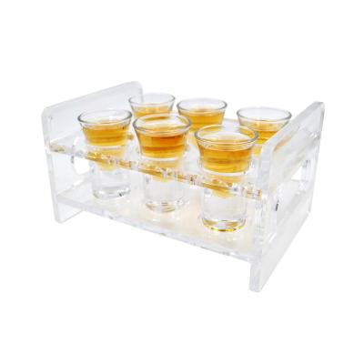 China Sublimation Shot Glasses Blanks USA Customised Luxury Modern Porta Liquor Decorative 6 Pcs Set Shot Glasses 1oz with Shot Glass Tray for sale