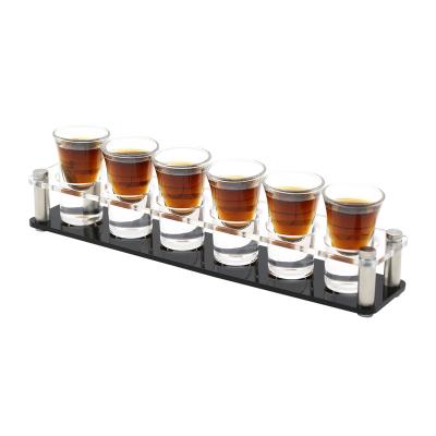 China Glass Espresso Shot Hot Sale 6 Large Custom Acrylic Shot Glass Holder Bulk, 1oz 30ml Mexican Tequila Whiskey Glass Shot Glasses for sale