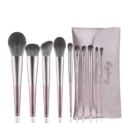 China Angular Blush Wholesale Professional 12 Pcs Wooden Handle Brush Make Up Cosmetics Set High Quality for sale