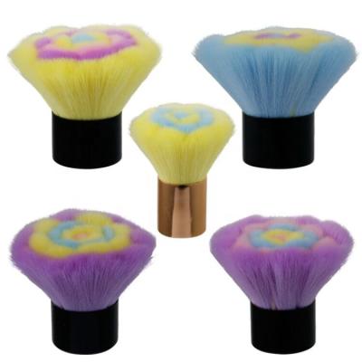 China Rose Flower Foundation Powder Blushes Simple Skin-Friendly Cosmetic Sweep Kabuki Makeup Brush for sale