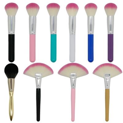 China Angular Blush Hot Popular Professional Big Fan Sweep Single Powder Blush Brush Makeup Tools for sale