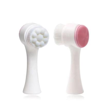 China Hot Selling Product 3D Silica Gel Double Face Wash Brush Single Brush Facial Cleansing Brush for sale