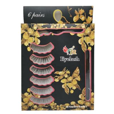 China 6pairs Long Eyelash Magnetic Eyelash Holder Customization Eyeliner Suit Natural Hot Magic Self Adhesive False Eyelash for sale