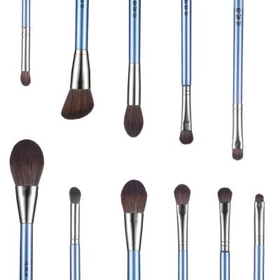 China Professionals Soft Hair Makeup 11pcs Set Brush For Beauty Blue Handle Soft Synthetic Hair Makeup Brush for sale