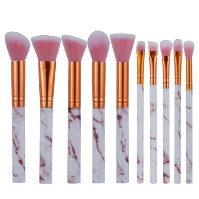 China 10Pcs Soft Hair Marble Makeup Brush, High Quality Fashionable Cosmetic Makeup Brush Set for sale