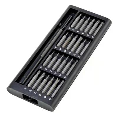 China Delivery 24pcs Steel Quick Screwdriver Set DIY Tools With Aluminum Box for sale