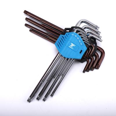 China Universal S2 9pcs Long Arm Combination Stainless Steel Hex Key Allen Key Screwdriver Tool Kits for sale