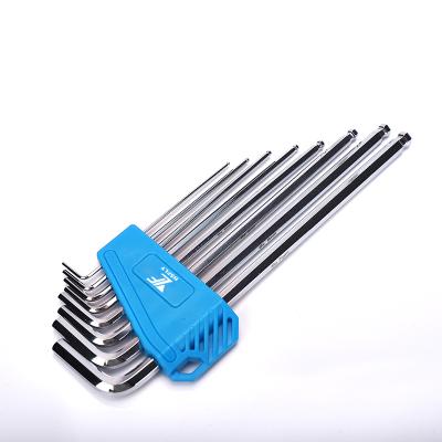 China Chrome Vanadium Steel Hex Wrench Allen Wrench Set Handle Tool Ball End With Long Arm for sale