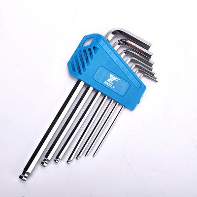 China Chrome Vanadium Steel Long Arm 7pcs Hex Spanner Wrench With Handle Set Ball End Allen Wrench for sale