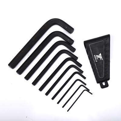 China Industrial Grade CRV 10PCS Steel L Imperial Wrenches Hex Key Key Allen Wrench Set Flat End for sale