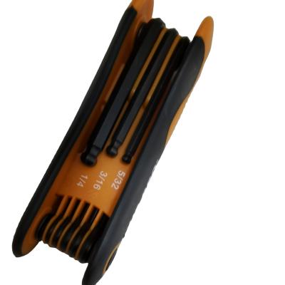 China S2 9pcs Folding Driver Set Tool Made of Allen Wrench Set Hex Key with Premium S2 Steel for sale