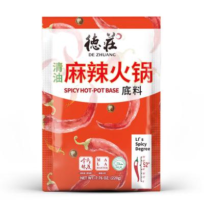 China Dezhuang 220g 52 degrees edible hot soup base pot vegetable oil top spicy seasoning DZ-1 for sale