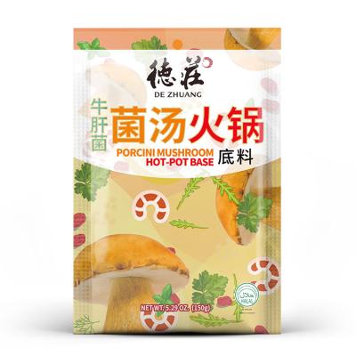 China Dezhuang 150g Porcini Mushroom Soup Pot Delicious Unspicy Hot Bottom Seasoning DZ-2 for sale