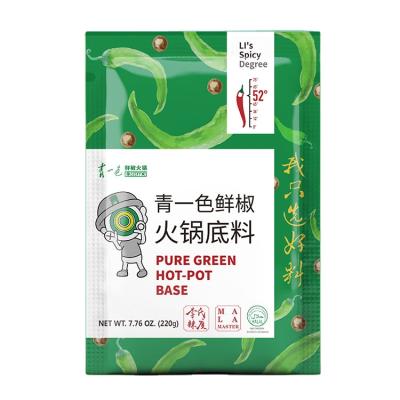 China Dezhuang pepper pot hot bottom 220g pure vegetable oil green fresh spicy soup seasoning DZ-4 for sale