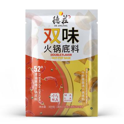 China Dezhuang 300g Double Flavor Vegetable Oil and Porcini Mushroom Soup Pot Spicy Hot Bottom Seasoning DZ-4 for sale