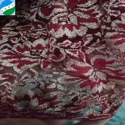 China Memory China 100% Polyester Fabric Blended Beautiful Lace Embroider Fabric Spell Stock Lace Dress Fabric for sale