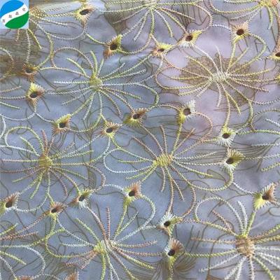 China New 100% Polyester Shrink-Resistant Floral Chiffon Printed Embroidery Flower Stock Fabric In Lots With Cheap Price By Meter From Keqiao for sale