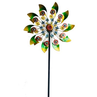 China Art Decor Double Wind Spinner Wholesale Metal Mail Spinner Kinetic Wind Spinner For Outdoor for sale