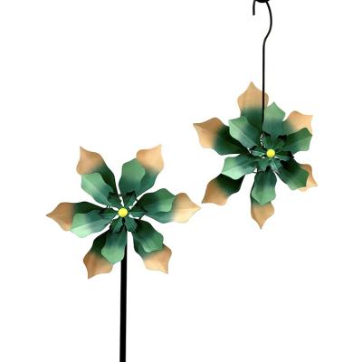 China Wholesale Wind Catcher Art Decor Green Wind Spinner Metal Kinetic Art for Garden for sale