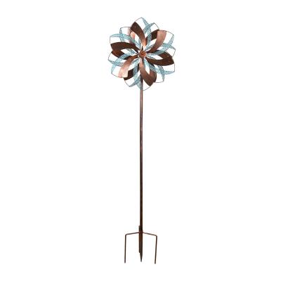 China Art Decor Led Wind Mill Garden Wind Spinner Fairy Garden Ornaments Metal Kinetic Wind Spinner for sale