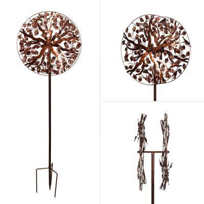 China Art Decor Copper Tree Yard Art Wind Spinner Metal Life Spinner Lawn Ornament Wind Spinner for sale