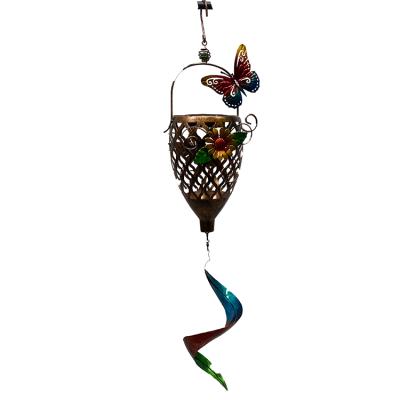 China Contemporary Garden Decoration Butterfly Wind Chimes Hanging Water Drop Wind Spinner Custom Wind Chimes for sale