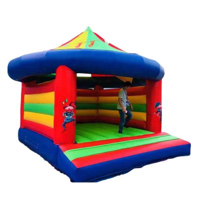 China Colorful PVC Inflatable Trampoline Custom Factory Wholesale Bouncer Kids Games for sale