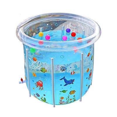 China Transparent PVC Summer Cartoon Inflatable Swimming Pool For Kids for sale