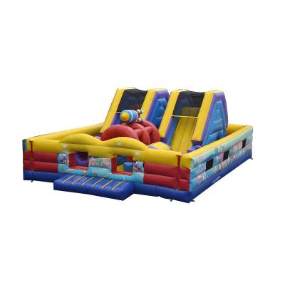 China PVC Tarpaulin Fun City Inflatable Obstacle Course Kids Sport Trampoline Outdoor Playground Bounce House for sale