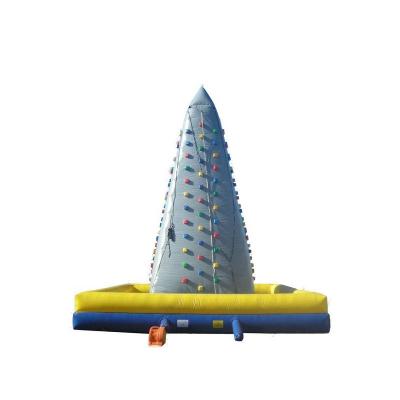 China PVC Tarpaulin Pyramid Shape Inflatable Climbing Wall Adults Challenging White Inflatable Rock Walls for sale