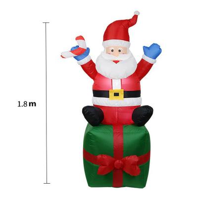 China Outdoor Light Playground Christmas Santa Claus Gifts Box Inflatables For Home Decorations for sale