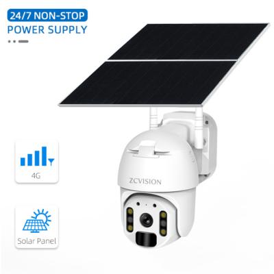 China Human Motion Tracking ZCVISION New Arrival Wireless Wifi Battery CCTV Camera Outdoor SIM Card 4G Solar Camera with Night Vision for sale