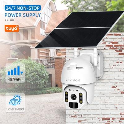 China Face Security Camera Outdoor Waterproof Solar Power 1080p Wifi 25W Power Detection ZCVISION 24/7 Solar Panel Direct Radio CCTV Radio for sale