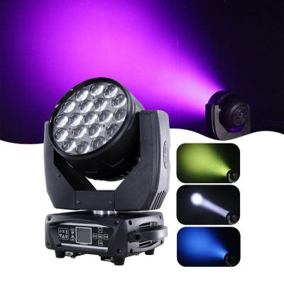 China Theme Park China Factories RGBW Led Moving Head, 19 4in1 RGBW 15W LED Zoom Led Wash Lights Stage Head Moving Head Light for sale