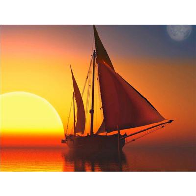 China Europe 5D DIY Boat Diamond Painting Seascape Painting Wall Canvas Art Painting For Home Decor Full Drill Cross Stitch Diamond Kits for sale