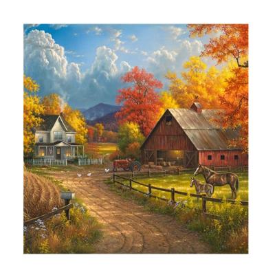 China Europe Farm 5D DIY Diamond Painting Landscape Wall Canvas Art Painting For Home Decor Full Drill Cross Stitch Diamond Kits for sale