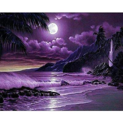 China Europe Moon 5D DIY Diamond Painting Landscape Wall Canvas Art Painting For Home Decor Full Drill Cross Stitch Diamond Kits for sale