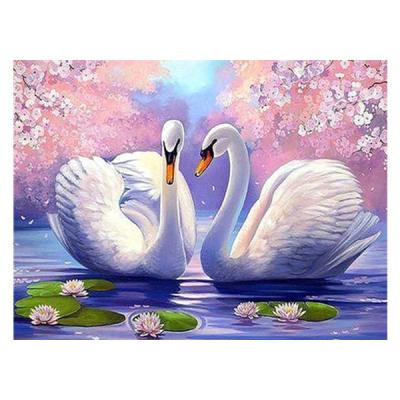 China Europe Swan 5D DIY Diamond Painting Wall Canvas Art Animal Painting For Home Decor Full Drill Cross Stitch Embroidery Kits for sale